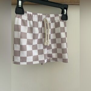 Little One Shop Swim Shorts - White & Taupe